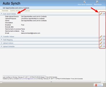 Auto Synch Edit Page image